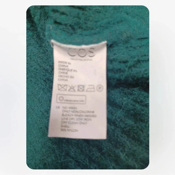 COS Alpaca Wool & Yak Fur Green Turtleneck Size  Small - Picture 7 of 9